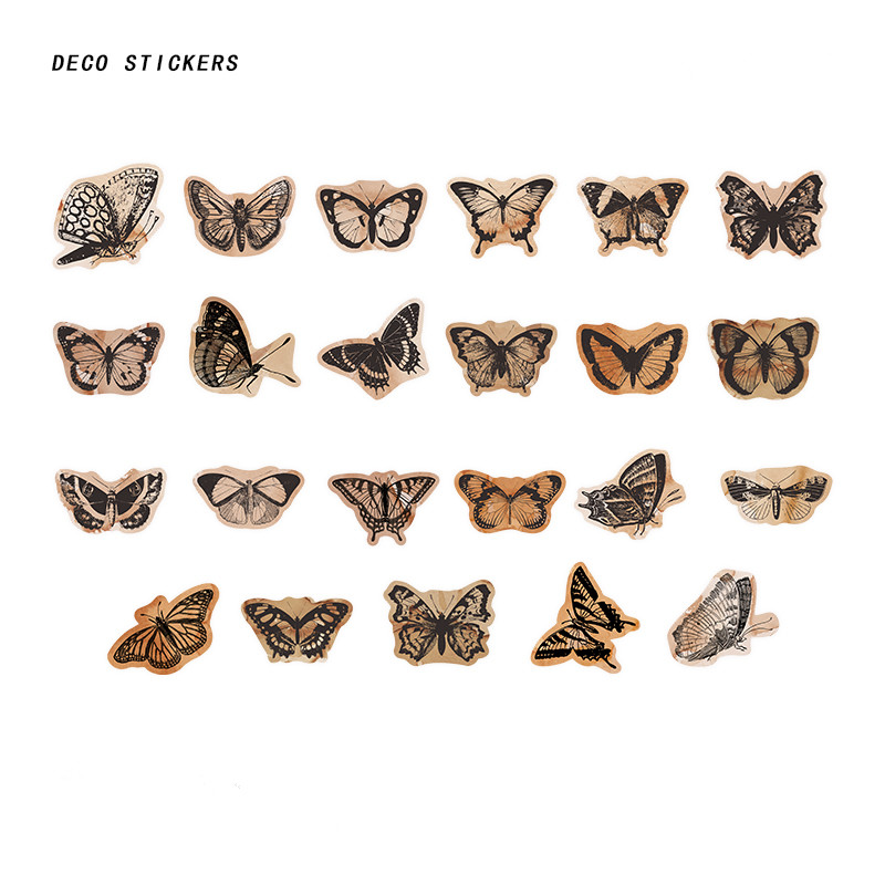 Cajita de stickers Kraft butterfly