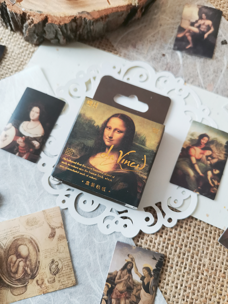 Cajita de stickers Leonardo Da Vinci