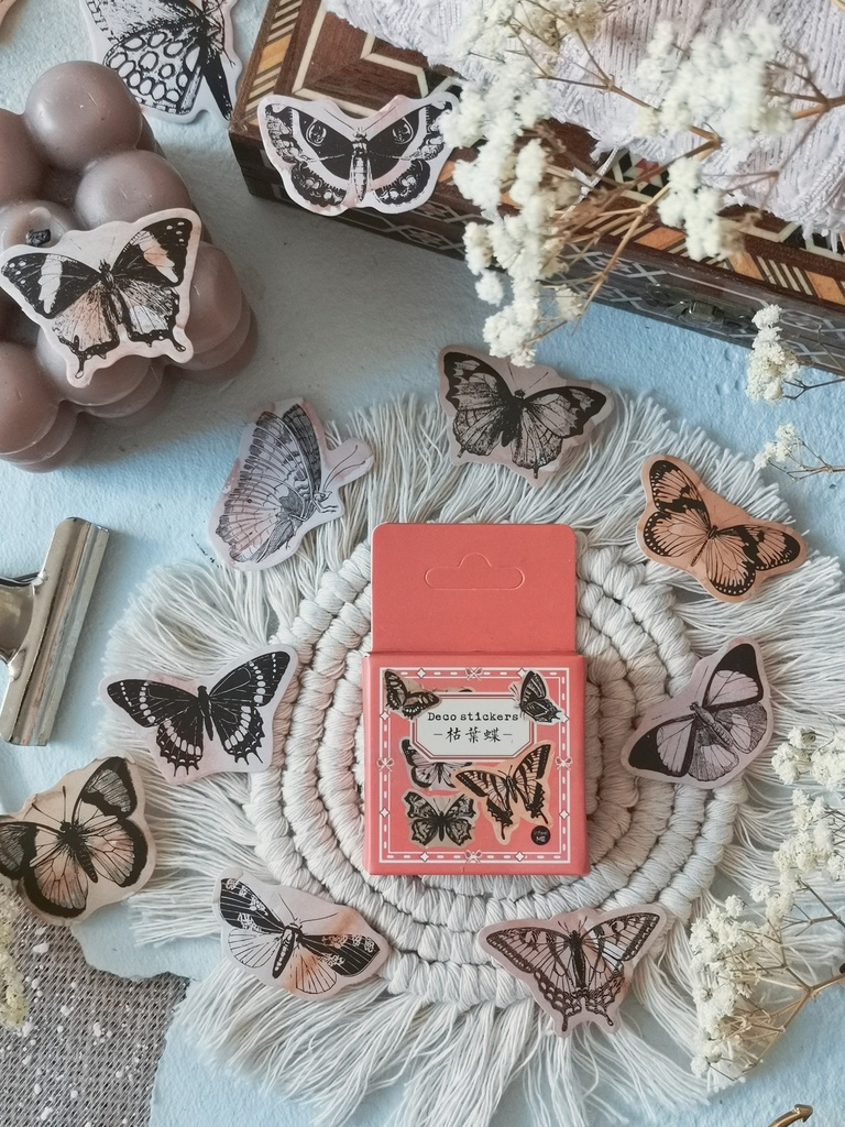 Cajita de stickers Kraft butterfly