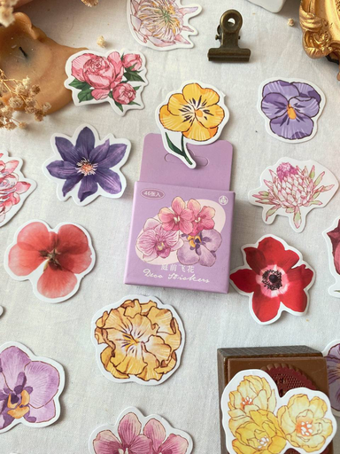 Cajita Deco Stickers flores